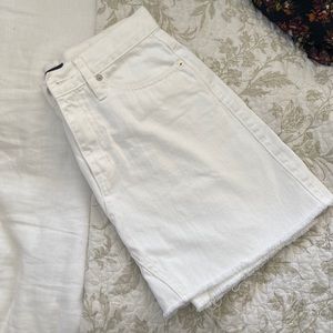 Jcrew white denim skirt
